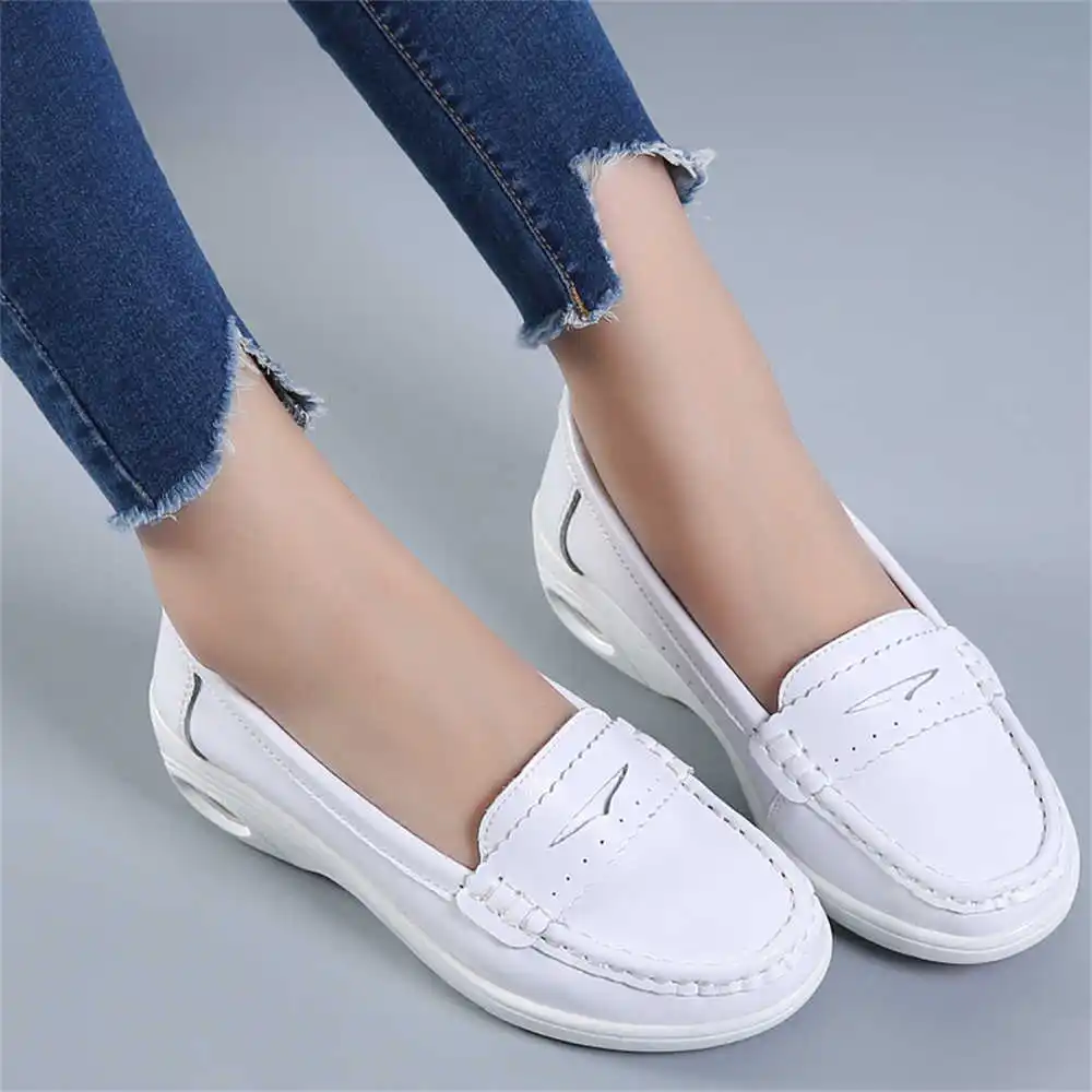 Elderly Women Formal Wear - Thick Sole Slipon White Trainers For
