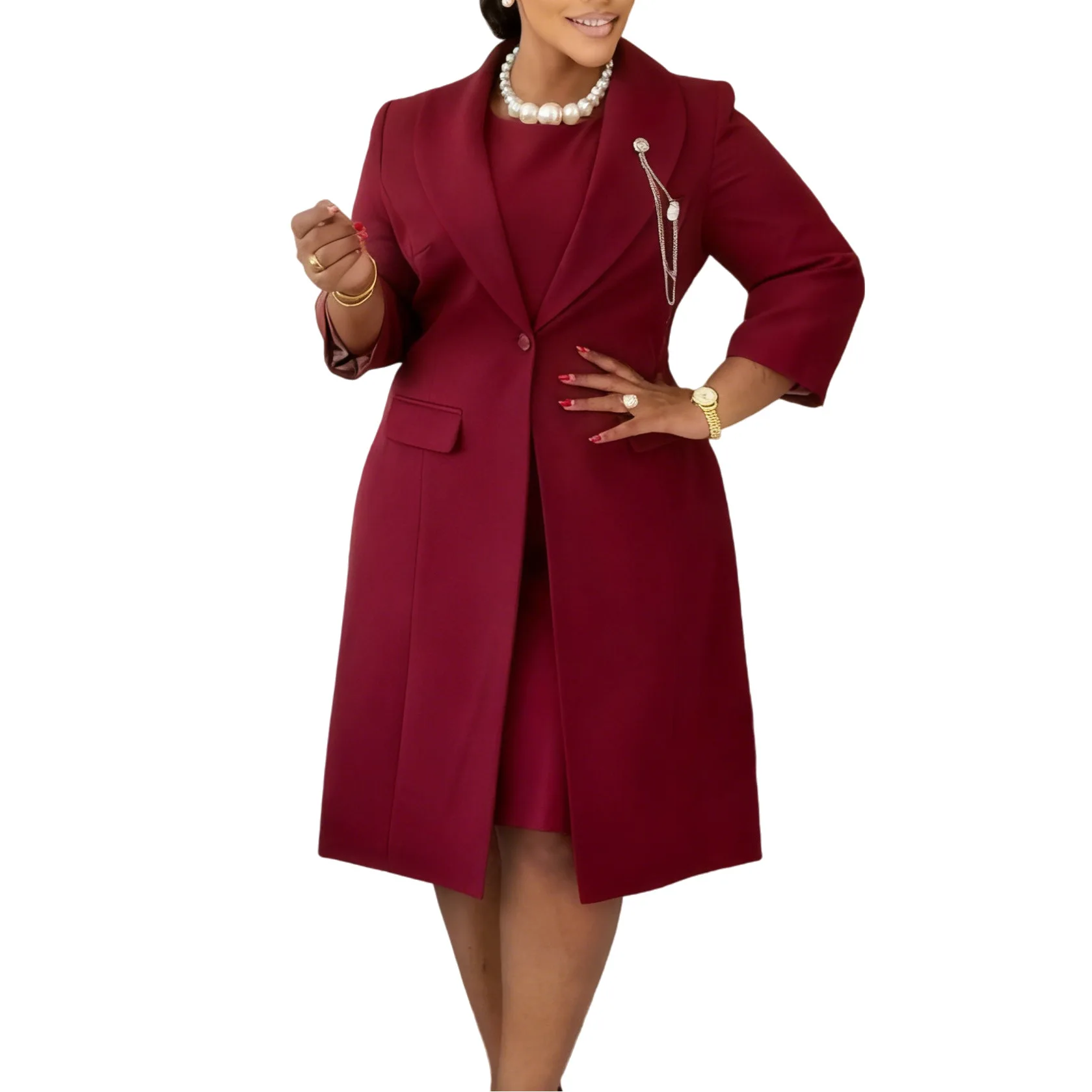 Women Formal Wear Dubai - Office Ladies Elegant Two Piece Set
