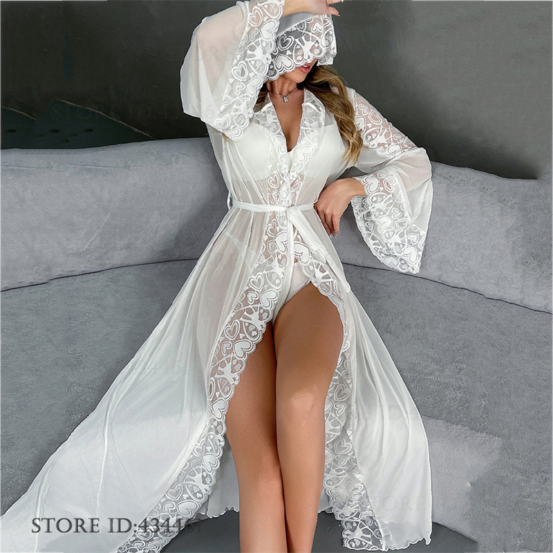 Women'S Formal Wear Wedding - Sexy Perspective Mesh Bride Wedding Robe
