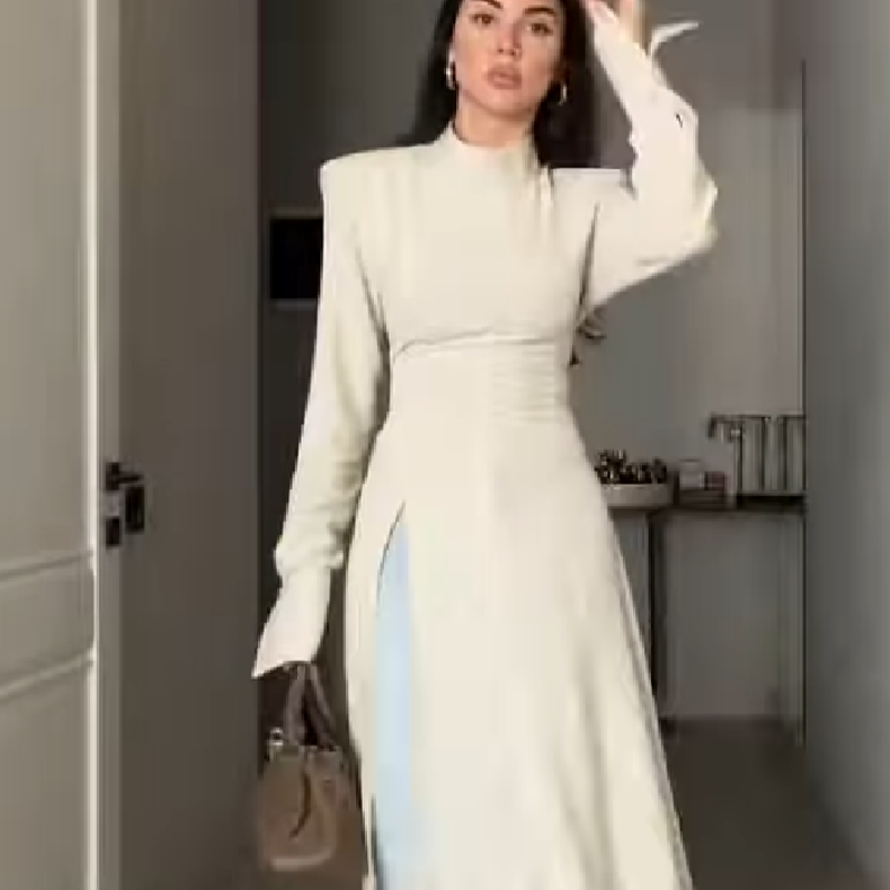 Women'S Office Formal Wear For Ladies - Women's Elegant High Neck Long Sleeve