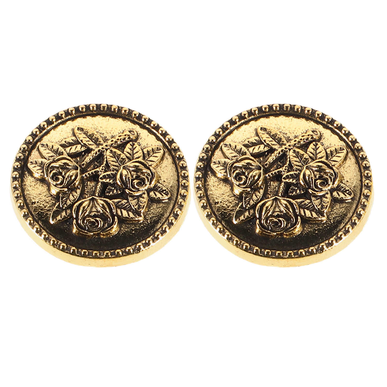 Formal Wear Jewelry For Women - 2Pcs Shirt Button Covers Vintage Rose