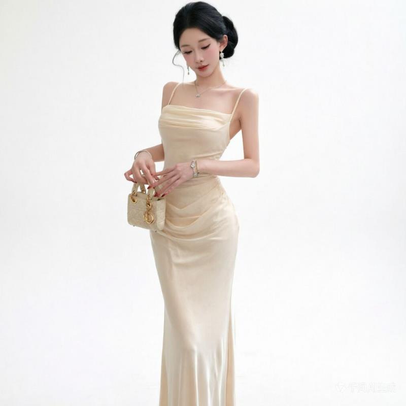 Chic Beige mesh Slip Dress Ele - đánh giá và giá Women Formal Wear Xxl