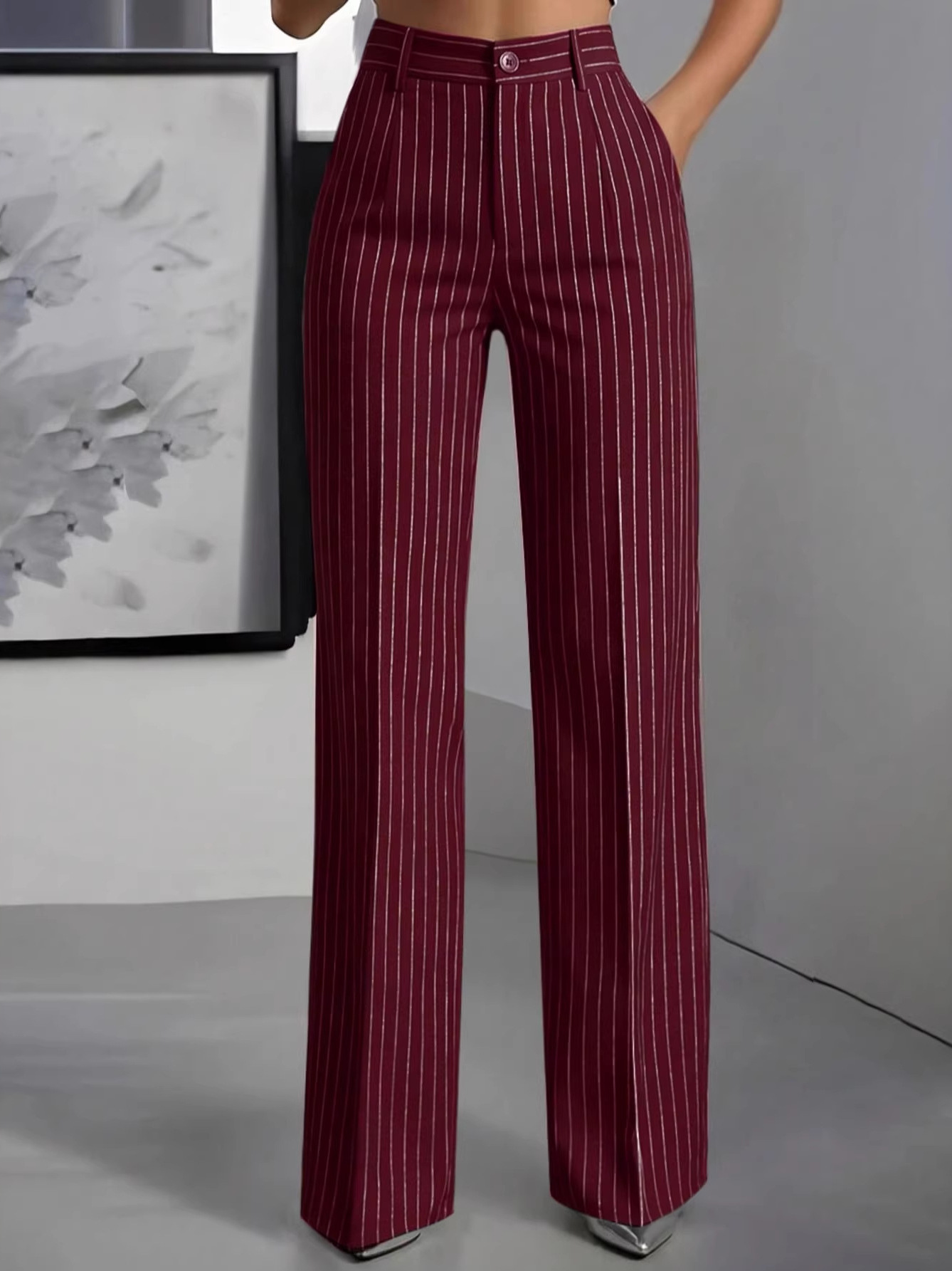 Elegant High Waist Straight Le - đánh giá và giá Women'S Formal Wear With Pants
