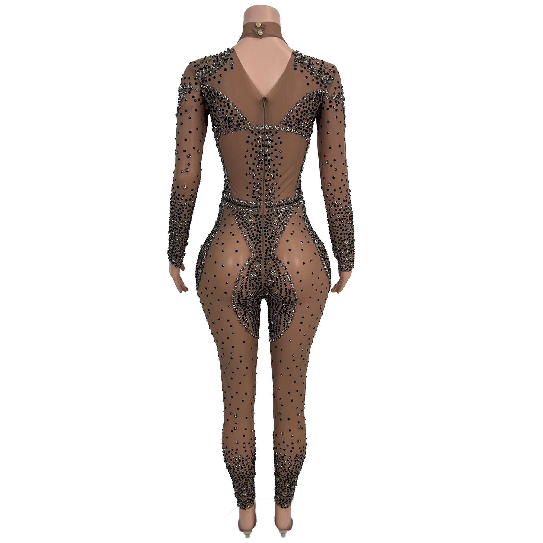 Sparkly Rhinestone Long Sleeve - đánh giá và giá Women'S Formal Wear Jumpsuit