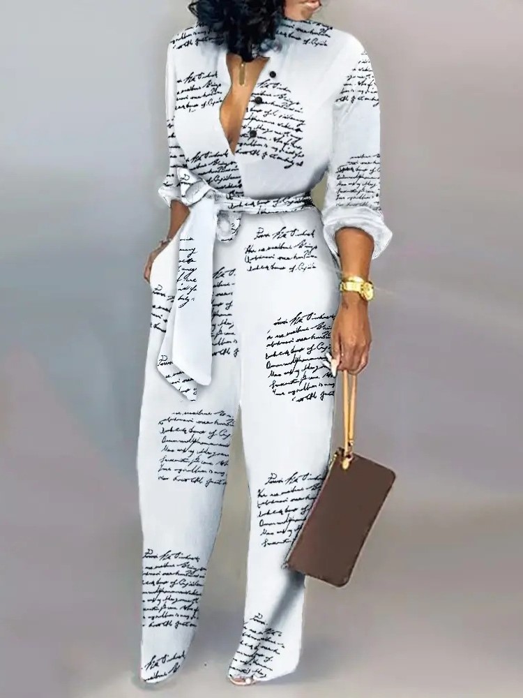 Women Fashion Letter Print Lon - đánh giá và giá Women'S Formal Wear Jumpsuit