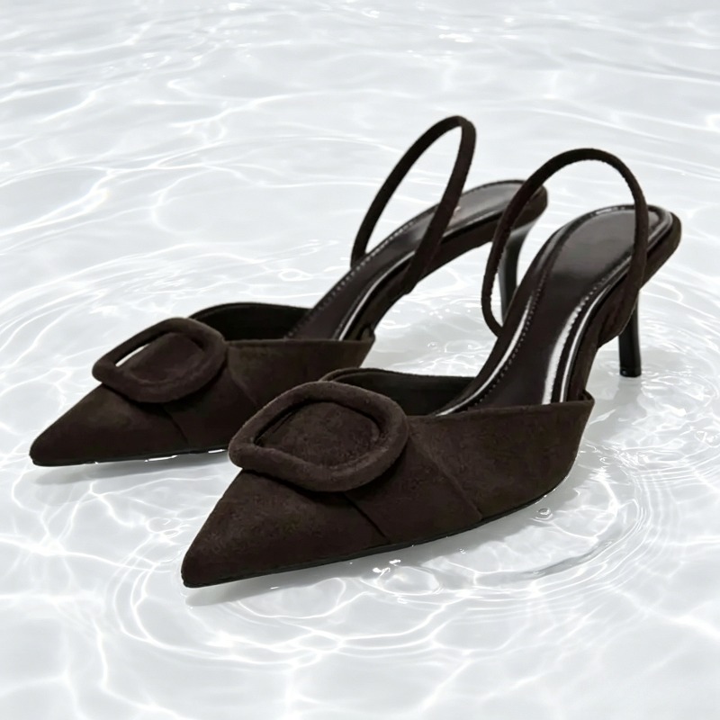 Coffee Faux Suede High-heel Sa - đánh giá và giá Women Formal Wear For Office