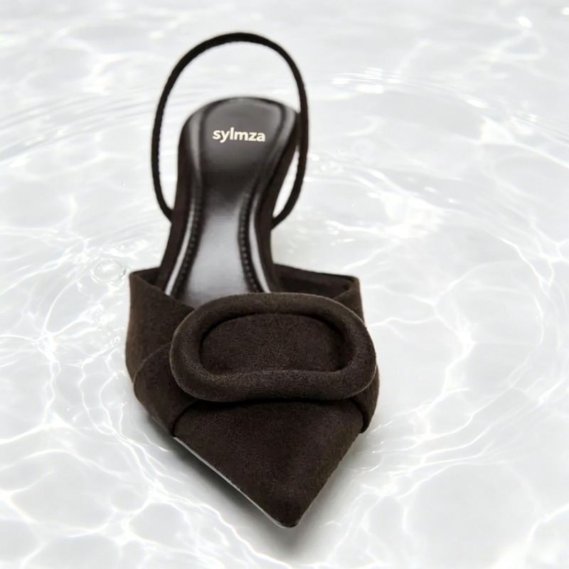 Coffee Faux Suede High-heel Sa - đánh giá và giá Women Formal Wear For Office
